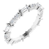 14K White 1/2 CTW Natural Diamond Eternity Band Size 6 Siddiqui Jewelers