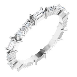 14K White 1/2 CTW Natural Diamond Eternity Band Size 6 Siddiqui Jewelers