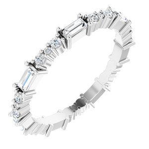 14K White 1/2 CTW Natural Diamond Eternity Band Size 6.5 Siddiqui Jewelers