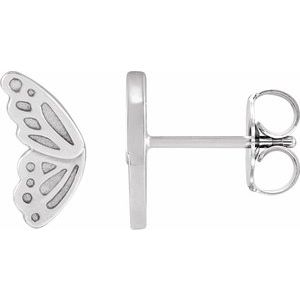 Sterling Silver Left Butterfly Wing Earring Siddiqui Jewelers