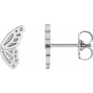 Platinum Butterfly Wing Earrings Siddiqui Jewelers