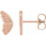 14K Rose Left Butterfly Wing Earring Siddiqui Jewelers