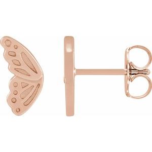 14K Rose Left Butterfly Wing Earring Siddiqui Jewelers