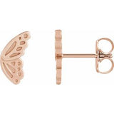 14K Rose Right Butterfly Wing Earring Siddiqui Jewelers