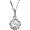 14K White Created White Sapphire & 1/10 CTW Diamond 18" Necklace - Siddiqui Jewelers