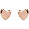 14K Rose 4 mm Asymmetrical Heart Earrings Siddiqui Jewelers