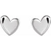 14K White 4 mm Asymmetrical Heart Earrings Siddiqui Jewelers