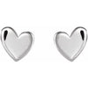 Sterling Silver 4 mm Asymmetrical Heart Earrings Siddiqui Jewelers