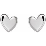 Sterling Silver 4 mm Asymmetrical Heart Earrings Siddiqui Jewelers
