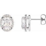 Sterling Silver 1/2 CTW Natural Diamond Halo-Style Earrings
 Siddiqui Jewelers