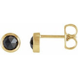 14K Yellow 1/2 CTW Rose-Cut Natural Black Diamond Bezel-Set Earrings Siddiqui Jewelers