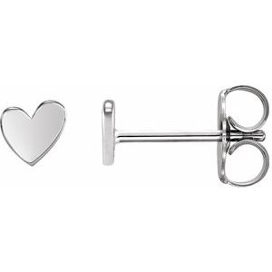Platinum 4 mm Asymmetrical Right Heart Earring Siddiqui Jewelers