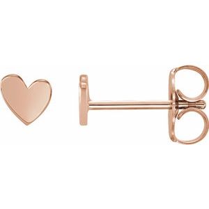 14K Rose 4 mm Asymmetrical Left Heart Earring Siddiqui Jewelers