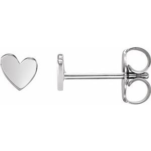Platinum 4 mm Asymmetrical Left Heart Earring Siddiqui Jewelers