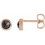 14K Rose 1/2 CTW Rose-Cut Natural Black Diamond Bezel-Set Earrings Siddiqui Jewelers