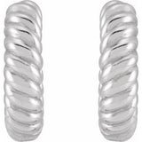 Sterling Silver 10x2.5 mm Rope Huggie Hoop Earrings Siddiqui Jewelers