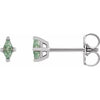 Sterling Silver 4x2 mm Lab-Grown Green Sapphire Earrings Siddiqui Jewelers