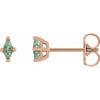 14K Rose 4x2 mm Lab-Grown Green Sapphire Earrings Siddiqui Jewelers