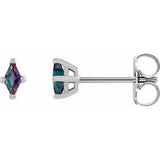 Sterling Silver 4x2 mm Lab-Grown Alexandrite Earrings Siddiqui Jewelers