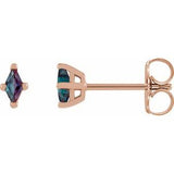 14K Rose 4x2 mm Lab-Grown Alexandrite Earrings Siddiqui Jewelers