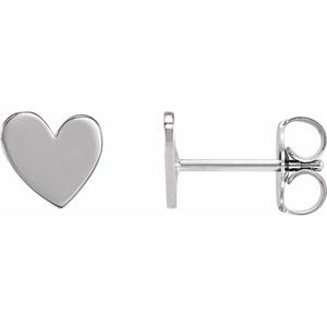 14K White 6 mm Asymmetrical Right Heart Earring Siddiqui Jewelers