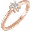 14K Rose 1/6 CTW Rose-Cut Natural Diamond & Faceted Natural Diamond Halo-Style Ring Siddiqui Jewelers