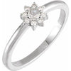 Platinum 1/6 CTW Rose-Cut Natural Diamond & Faceted Natural Diamond Halo-Style Ring Siddiqui Jewelers