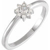 Sterling Silver 1/6 CTW Rose-Cut Natural Diamond & Faceted Natural Diamond Halo-Style Ring Siddiqui Jewelers