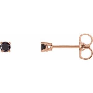 14K Rose 1/5 CTW Natural Black Diamond Stud Earrings Siddiqui Jewelers