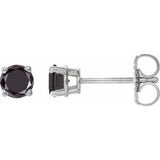 14K White 1/2 CTW Natural Black Diamond Stud Earrings Siddiqui Jewelers