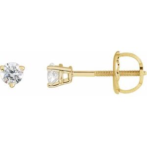 14K Yellow .03 CTW Natural Diamond Earrings Siddiqui Jewelers