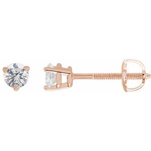 14K Rose 1/3 CTW Natural Diamond Earrings Siddiqui Jewelers