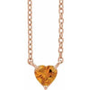 14K Rose Natural Citrine Heart 16-18" Necklace Siddiqui Jewelers