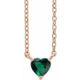 14K Rose Lab-Grown Emerald Heart 16-18" Necklace Siddiqui Jewelers