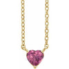 14K Yellow Natural Pink Tourmaline Heart 16-18" Necklace Siddiqui Jewelers