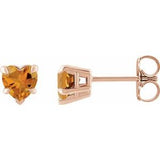 14K Rose Natural Citrine Stud Earring Siddiqui Jewelers