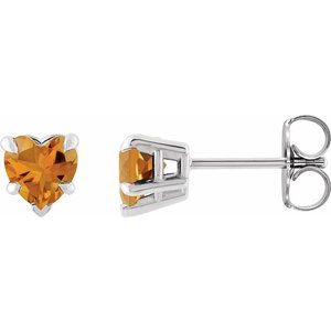 Platinum Natural Citrine Stud Earring Siddiqui Jewelers