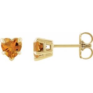 14K Yellow Natural Citrine Stud Earring Siddiqui Jewelers