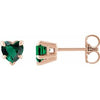 14K Rose Lab-Grown Emerald Stud Earring Siddiqui Jewelers