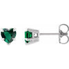 14K White Lab-Grown Emerald Stud Earring Siddiqui Jewelers