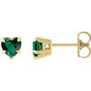 14K Yellow Lab-Grown Emerald Stud Earring Siddiqui Jewelers