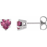 Platinum Natural Pink Tourmaline Stud Earring Siddiqui Jewelers