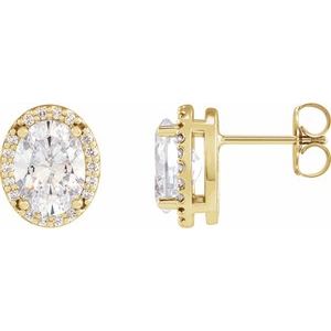 14K Yellow 1/2 CTW Natural Diamond Halo-Style Earrings
 Siddiqui Jewelers