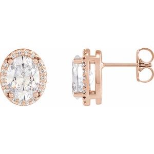 14K Rose 1/2 CTW Natural Diamond Halo-Style Earrings
 Siddiqui Jewelers