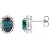 Sterling Silver 5x3 mm Lab-Grown Alexandrite & .04 CTW Natural Diamond Halo-Style Earring Siddiqui Jewelers