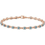 14K Rose Natural Sky Blue Topaz 7 1/4" Line Bracelet Siddiqui Jewelers