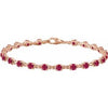 14K Rose Lab-Grown Ruby 7 1/4" Line Bracelet Siddiqui Jewelers