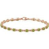 14K Rose Natural Peridot 7 1/4" Line Bracelet Siddiqui Jewelers