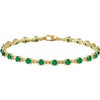 14K Yellow Lab-Grown Emerald 7 1/4" Line Bracelet Siddiqui Jewelers
