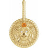 14K Yellow Natural Citrine & .005 CTW Natural Diamond Leo Charm/Pendant Siddiqui Jewelers